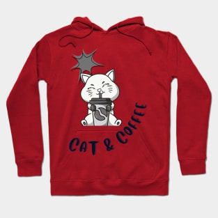 cat and coffee Hoodie